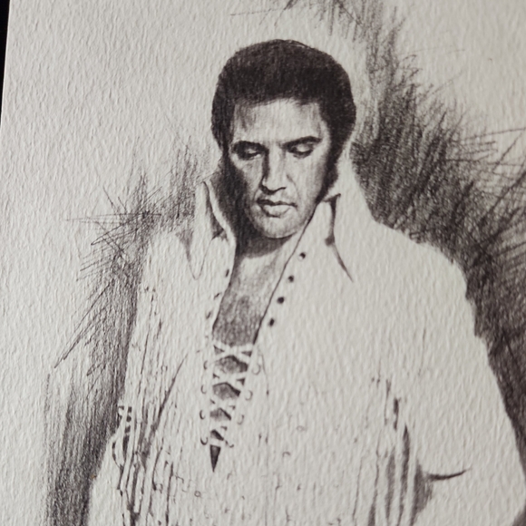 Rare '77 Elvis Presley 5 image Signed &Sketch by Glen Fortune Banse +mount/frame - Picture 8 of 16